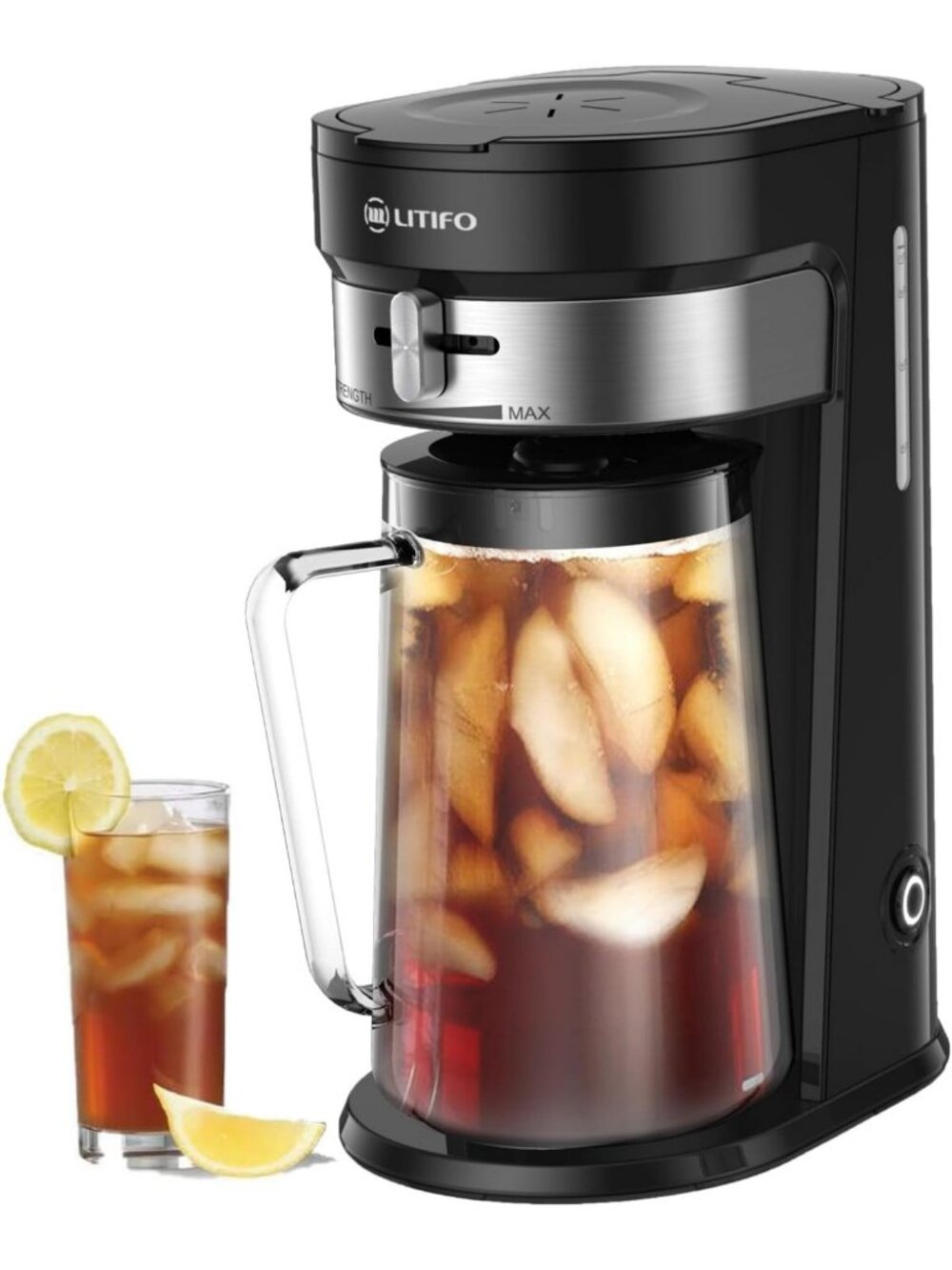 Versatile Iced Tea & Coffee Maker with 2.5qt Pitcher, Strength Selector